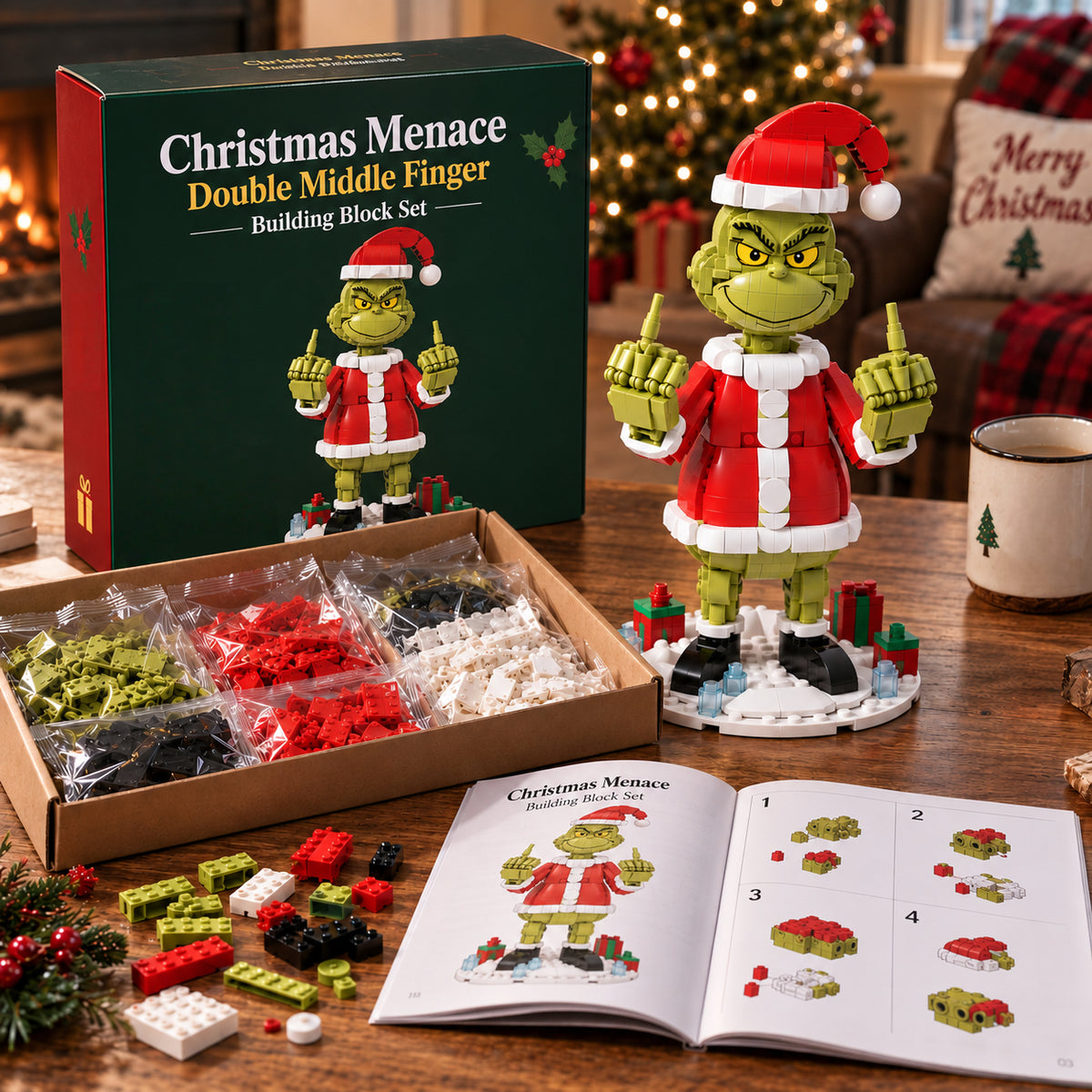 Christmas Menace Double Middle Finger Building Block Set