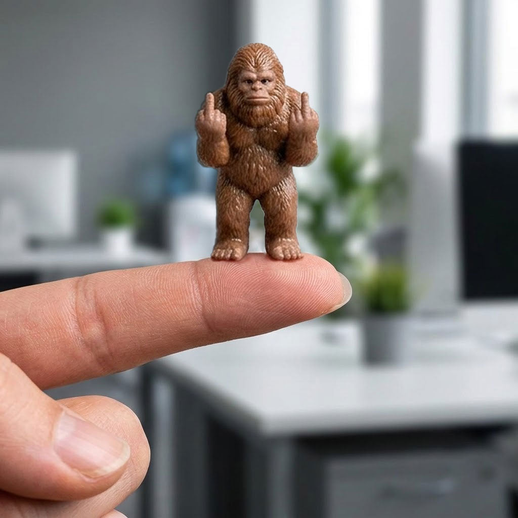 Middle Fingers Mini Bigfoot Funny Gag Gift