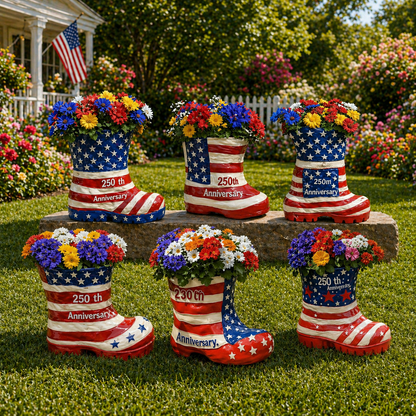 American Flag Boot Flower Pot – 250th Anniversary Edition