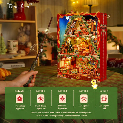 TONECHEER 3D Wooden Puzzle DIY Story Frame Kit  (Christmas Cabin)