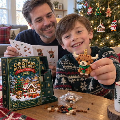 ⏳ Last Day 49% OFF – 🎄24-Day Mini Christmas Brick Ornament Advent Calendar | 24 Unique Buildable Holiday Ornaments to Create, Hang & Keep 🧱