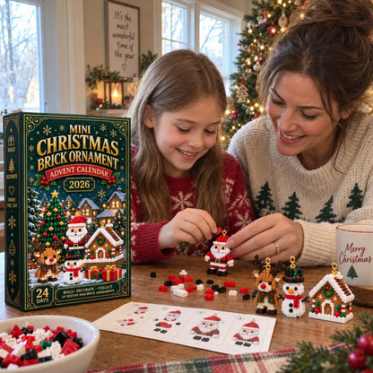 ⏳ Last Day 49% OFF – 🎄24-Day Mini Christmas Brick Ornament Advent Calendar | 24 Unique Buildable Holiday Ornaments to Create, Hang & Keep 🧱