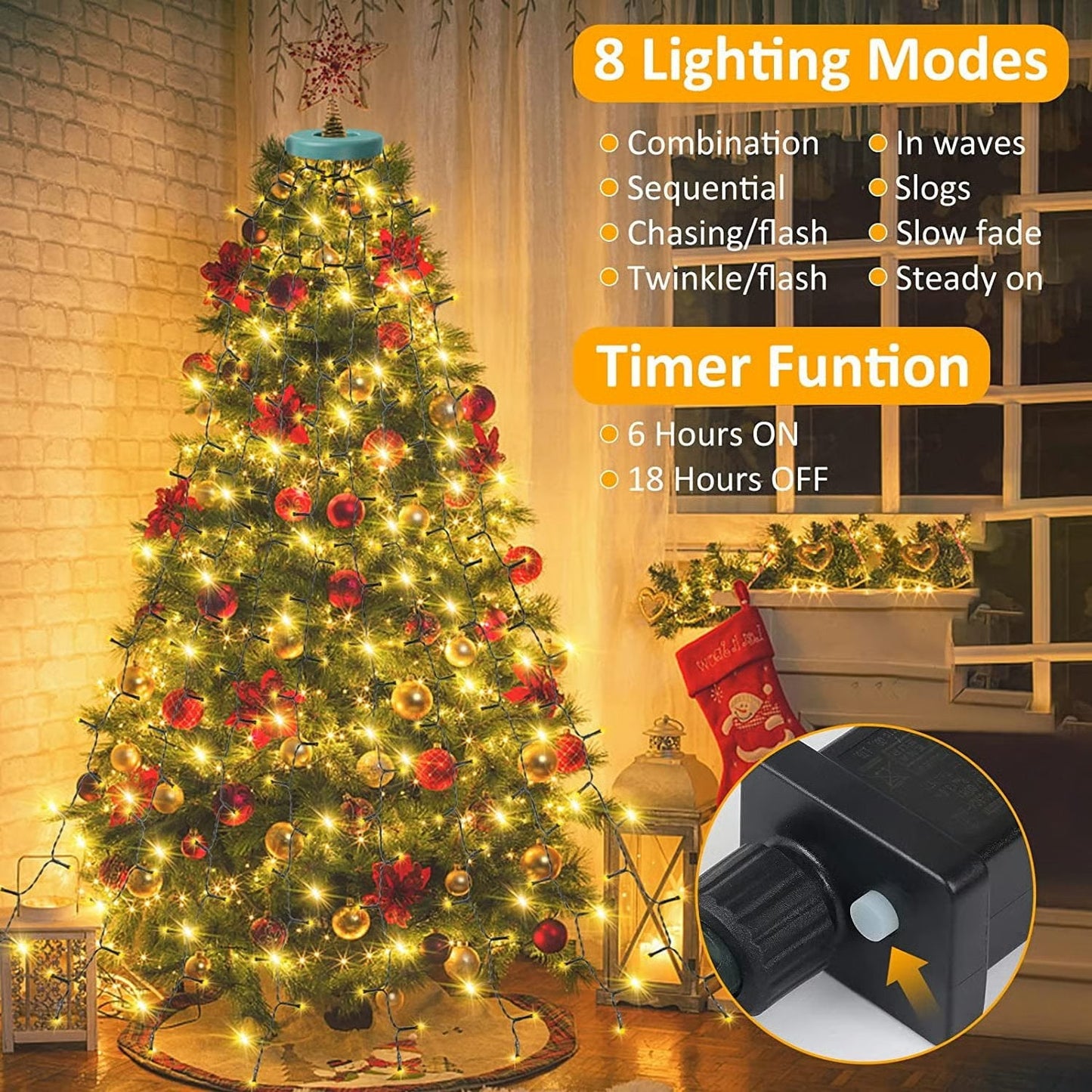 🎄Holiday Pre-Sale🔥Waterproof Christmas Tree Waterfall Lights