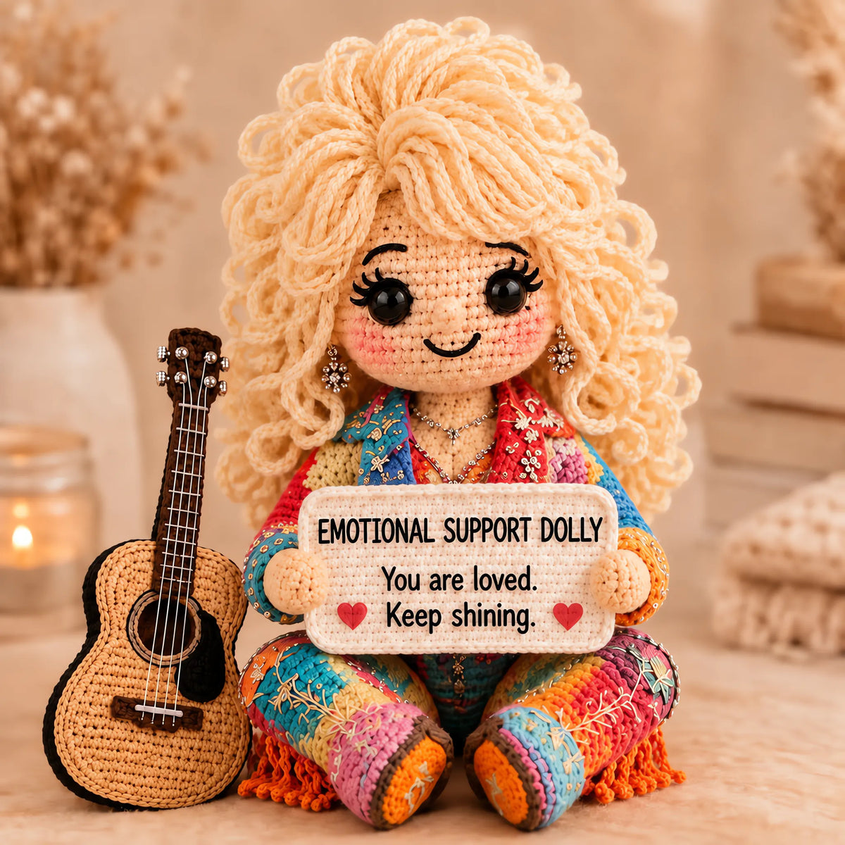 🔥LAST DAY 50% OFF - 💗Handmade Crochet Emotional Support Dolls | Country‑Music‑Inspired Encouragement Keepsake Gift With Heartfelt Positive Message Cards