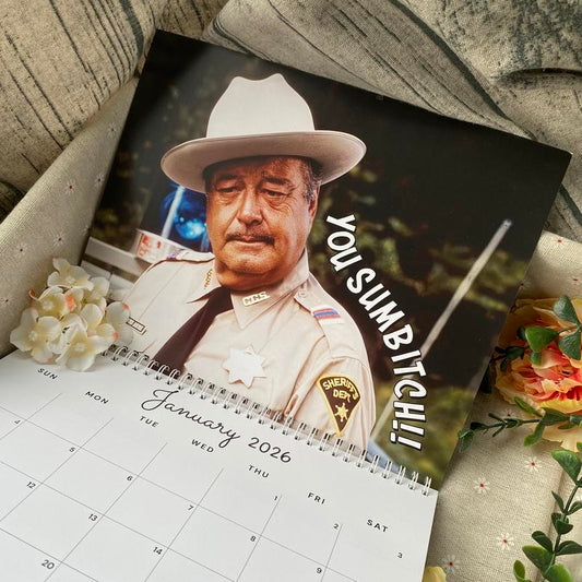 Best Line of Sheriff Buford Inspired Wall Calendar 2026- Unique Christmas & Holiday Gift Idea