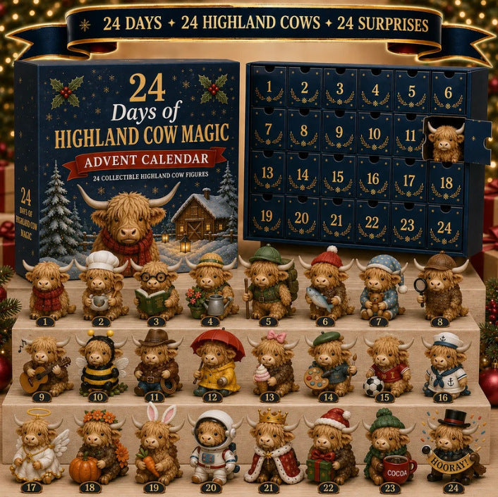 Highland Cow Christmas Advent Calendar
