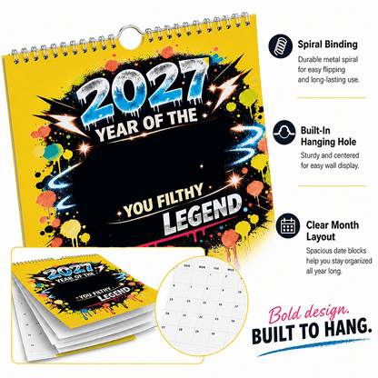 💥Early Bird Sale —🎁2027 Year of the  Wall Calendar – Bold Graffiti Humor Calendar📆🌟