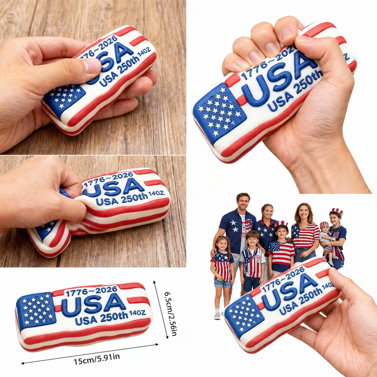 USA 250th Anniversary Squishy Stress Toy
