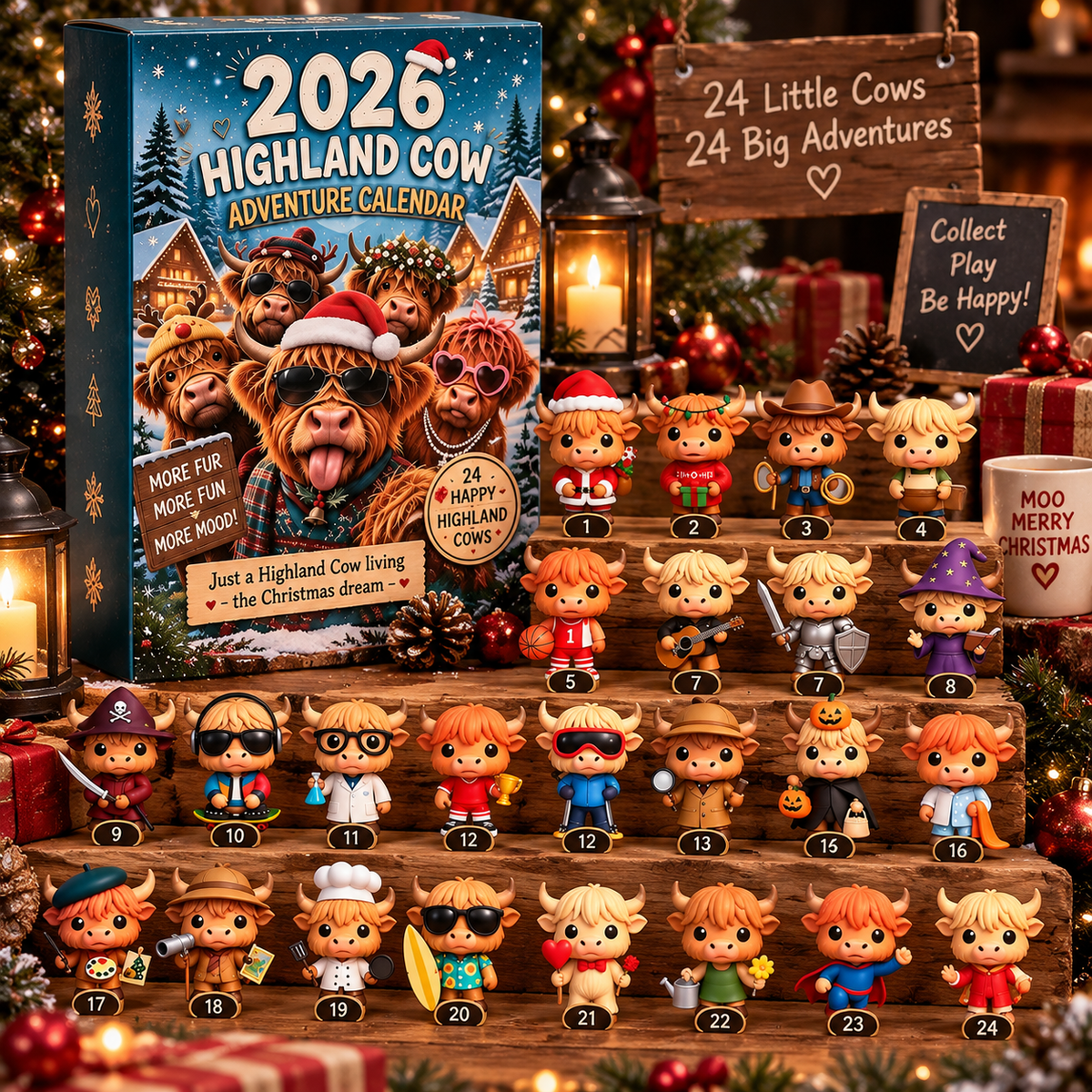 Highland Cow Christmas Advent Calendar
